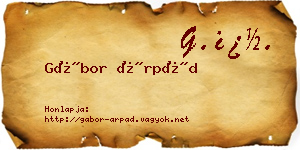 Gábor Árpád névjegykártya