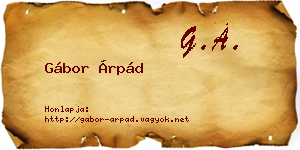 Gábor Árpád névjegykártya